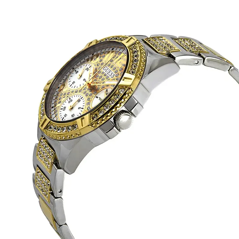 Guess Lady Frontier Crystal Gold Dial Ladies Watch- W1156L5